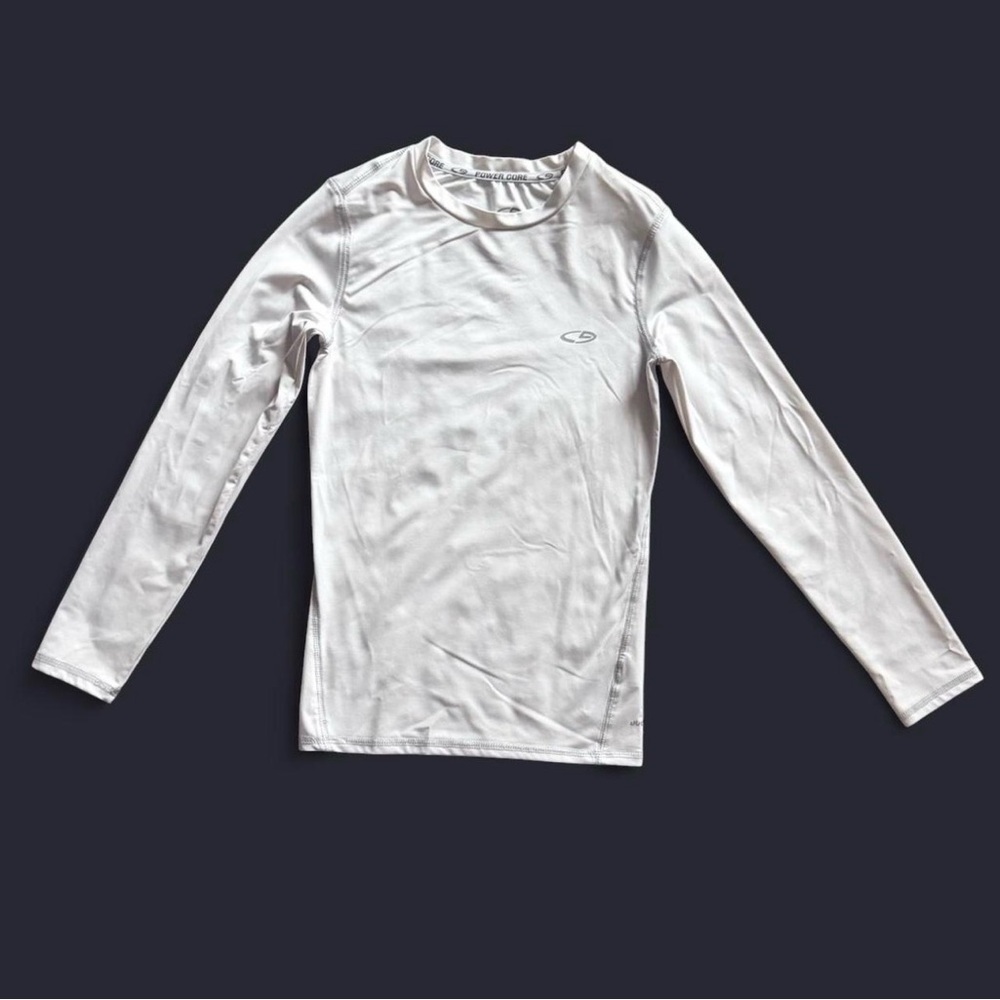 C9 Champion Boys White Long Sleeve Compression Shirt Size M (8-10)